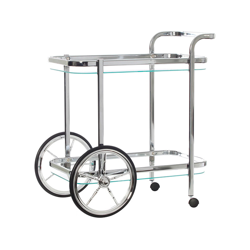 Drinks Serving Cart Luxury Modern Bar Trolley Wine Cart Metal Wine Server Cart