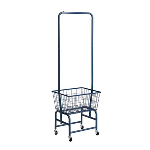 Wholesale  Entryway Cloth Rack Modern Mobile Rolling Coat Hanger Rack with Storage Basket