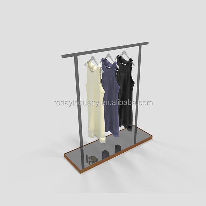 Metal Clothing Storage Display Stand Display Racks with Hooks