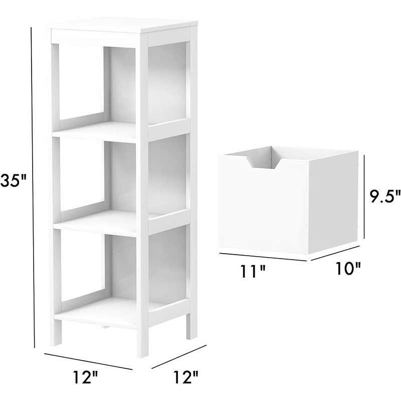 Modern Bathroom Storage Cupboard Cabinet with Drawers Wooden Toilet Towel Storage Shelf