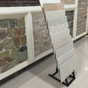 Single-sided ceramic floor tile metal rack display, floor tiles display shelf