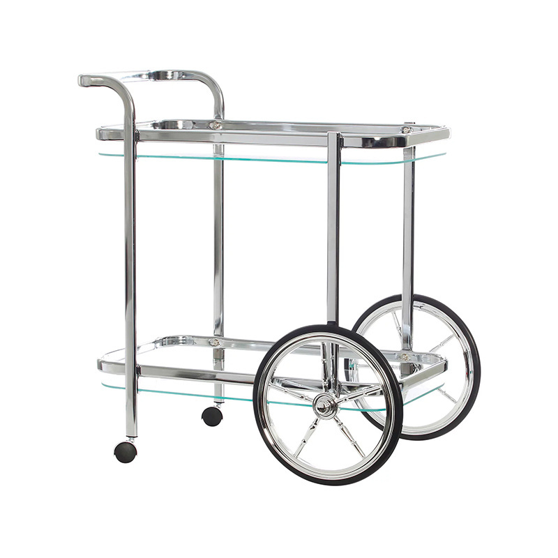 Drinks Serving Cart Luxury Modern Bar Trolley Wine Cart Metal Wine Server Cart