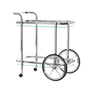 Drinks Serving Cart Luxury Modern Bar Trolley Wine Cart Metal Wine Server Cart