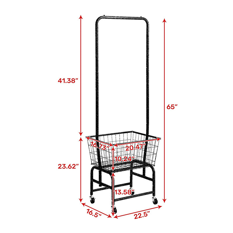 Wholesale  Entryway Cloth Rack Modern Mobile Rolling Coat Hanger Rack with Storage Basket