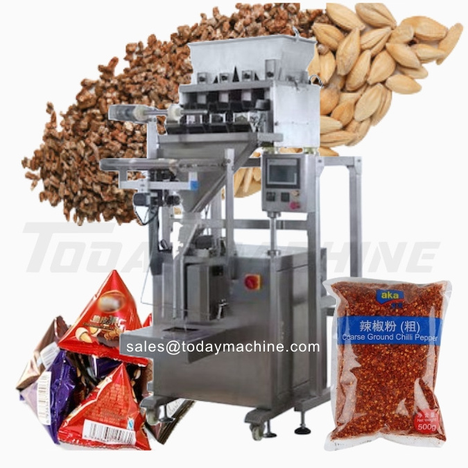 Vertical packing machine with 4 heads linear weigher