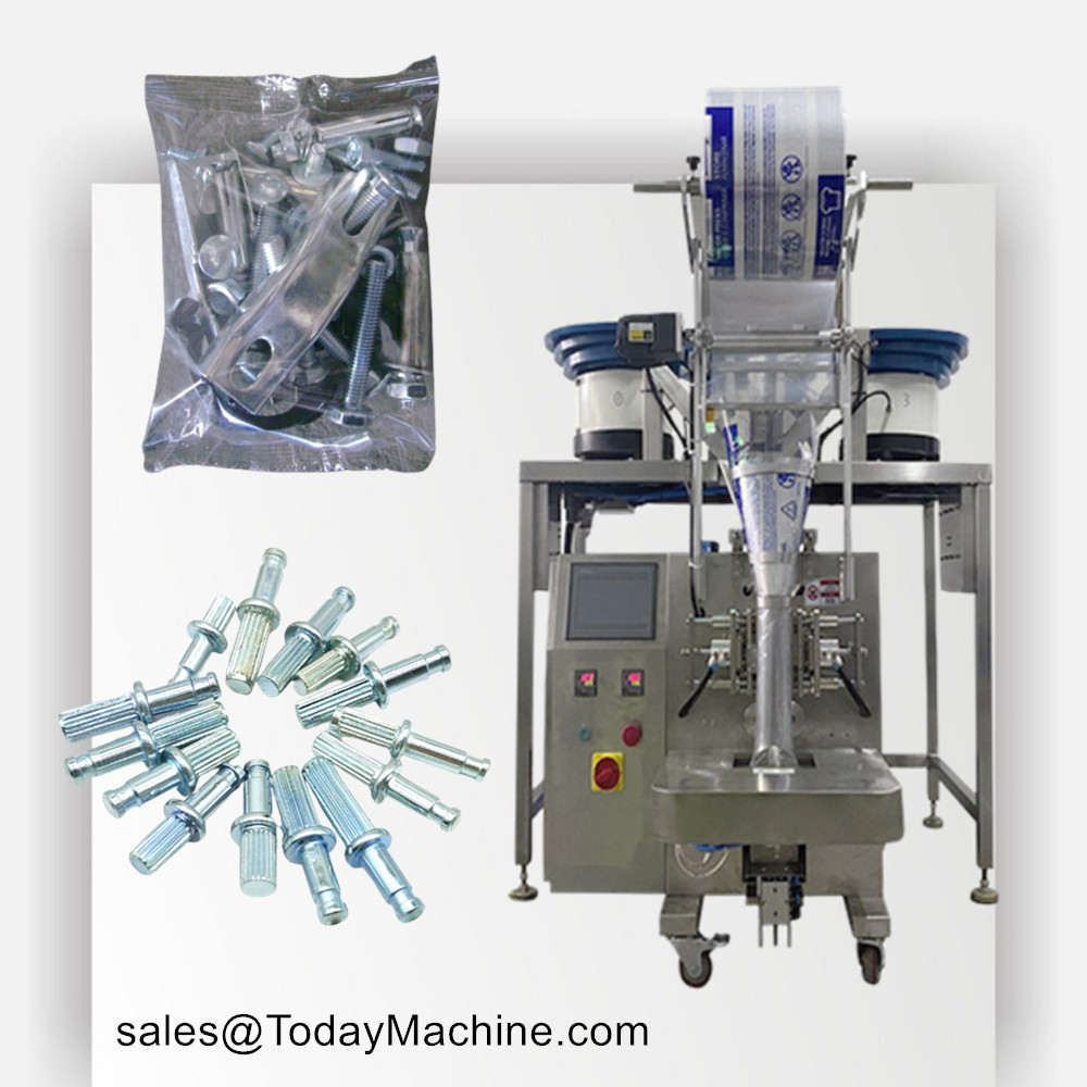 Automatic Buttons Two Bowl Weighting And Counting Packing Machinery Nut Bolt Nail Screw Package Machine