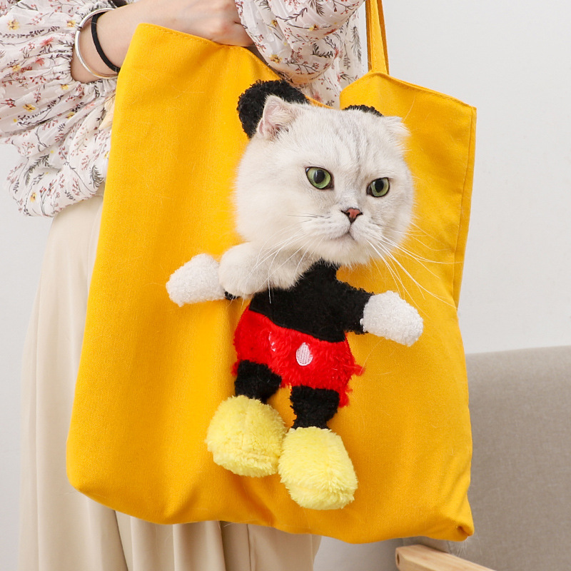 2022 New Cartoon Sling Shoulder Carrier Tote Pet Bags, Canvas Pet Carrier Bag For Small Cats Dogs Puppies