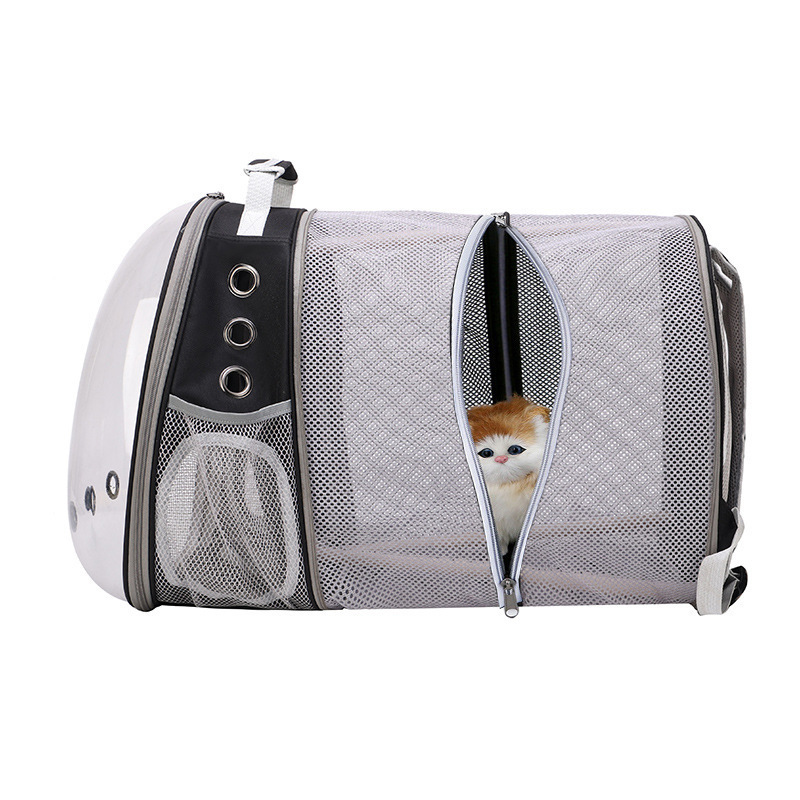 Breathable Pet Carrier Backpack Foldable Cat Backpack Traveling Expandable Cat Backpack Space Capsule Bubble Transparent Clear P