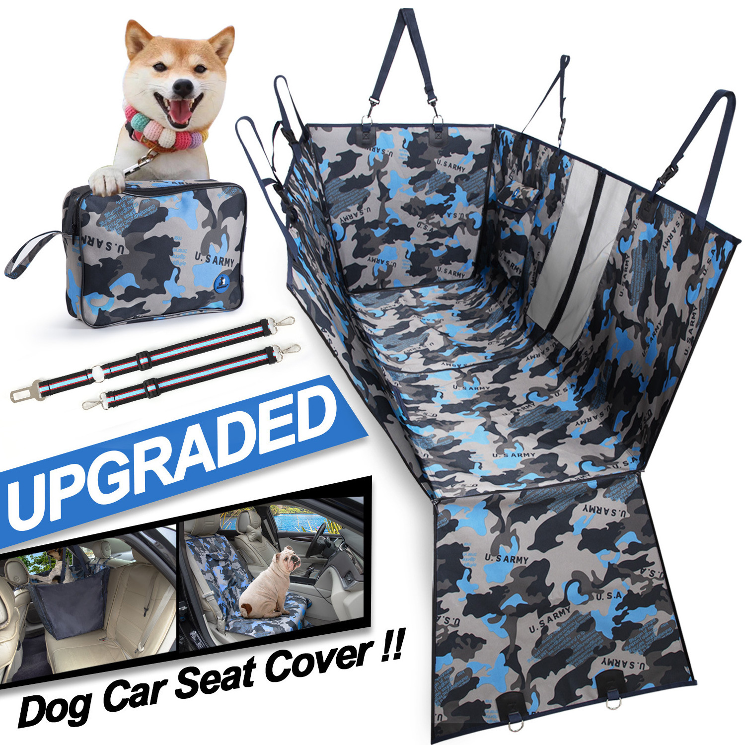 Pet Dog Seat Car Cover Car Hammock Dog Seat Car Carrier Cover Rear Back Blanket Mat Non-slip Folding Cushion For Dogs Blankets