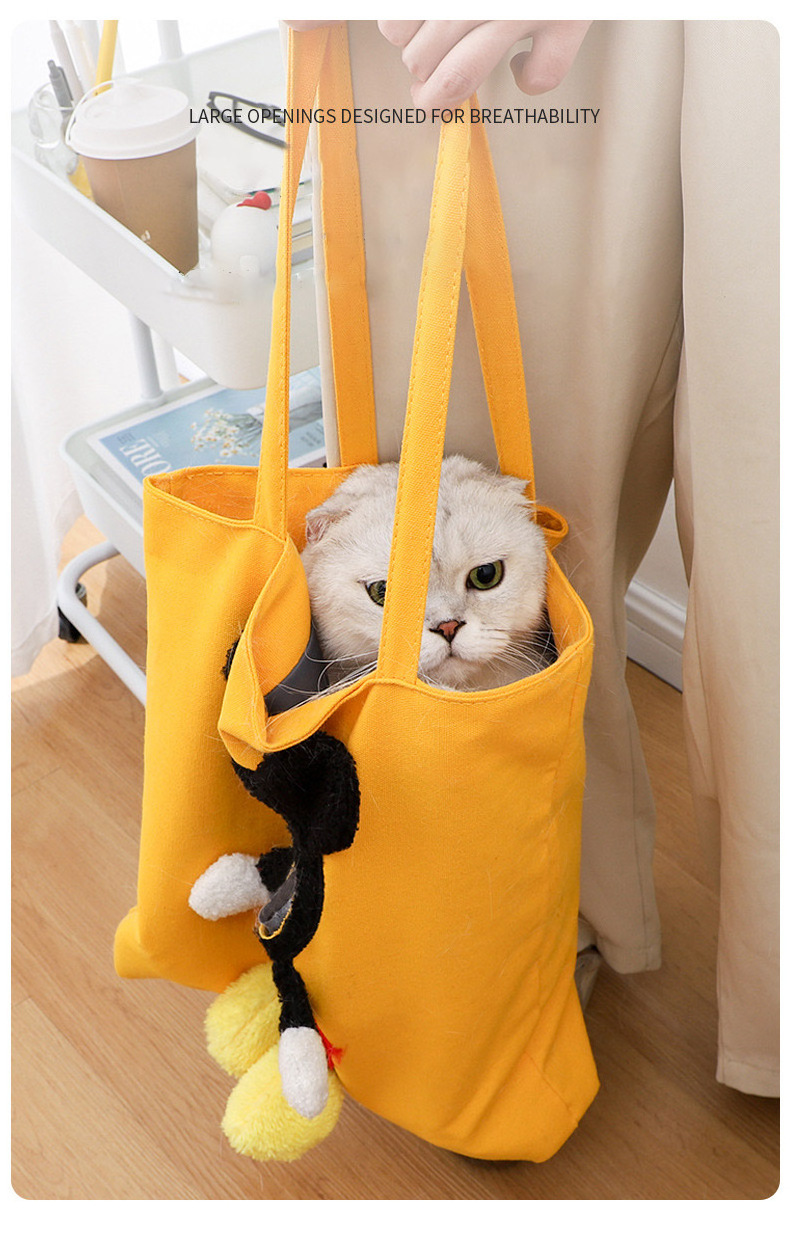 2022 New Cartoon Sling Shoulder Carrier Tote Pet Bags, Canvas Pet Carrier Bag For Small Cats Dogs Puppies