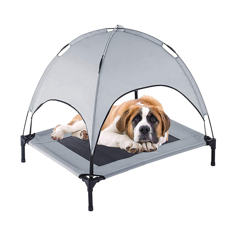 Foldable Elevated Cooling Pet Tent Dog Beds with Canopy Durable 1680D Oxford Fabric Portable for Camping or Beach