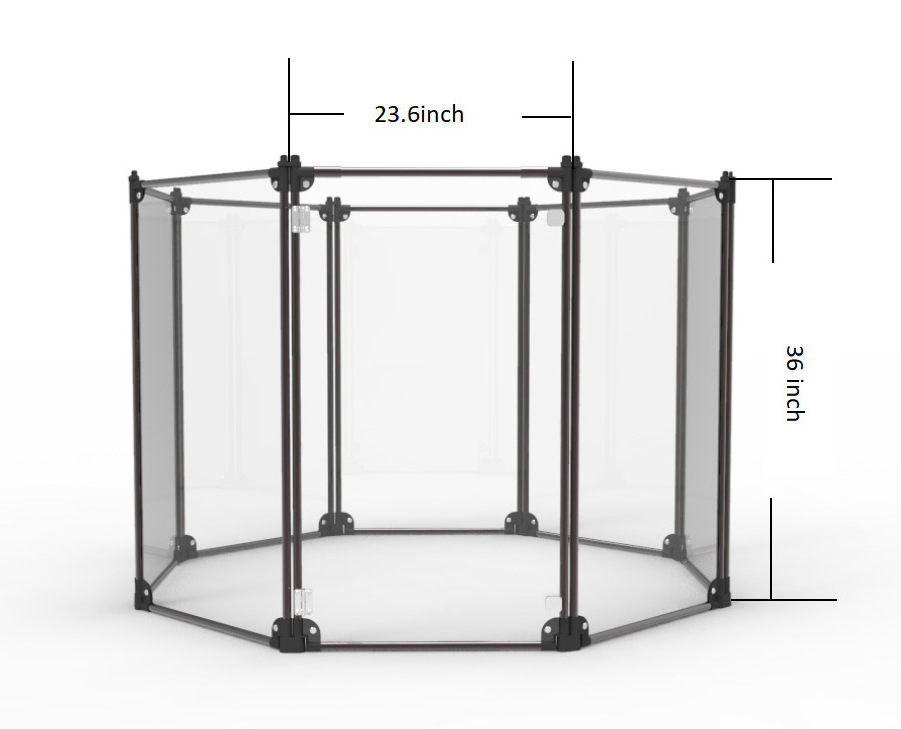 Factory Supply Luxury Acrylic Aluminium Detachable Pet Playpen Transparent Cat Kennel House Dog Fence Pen