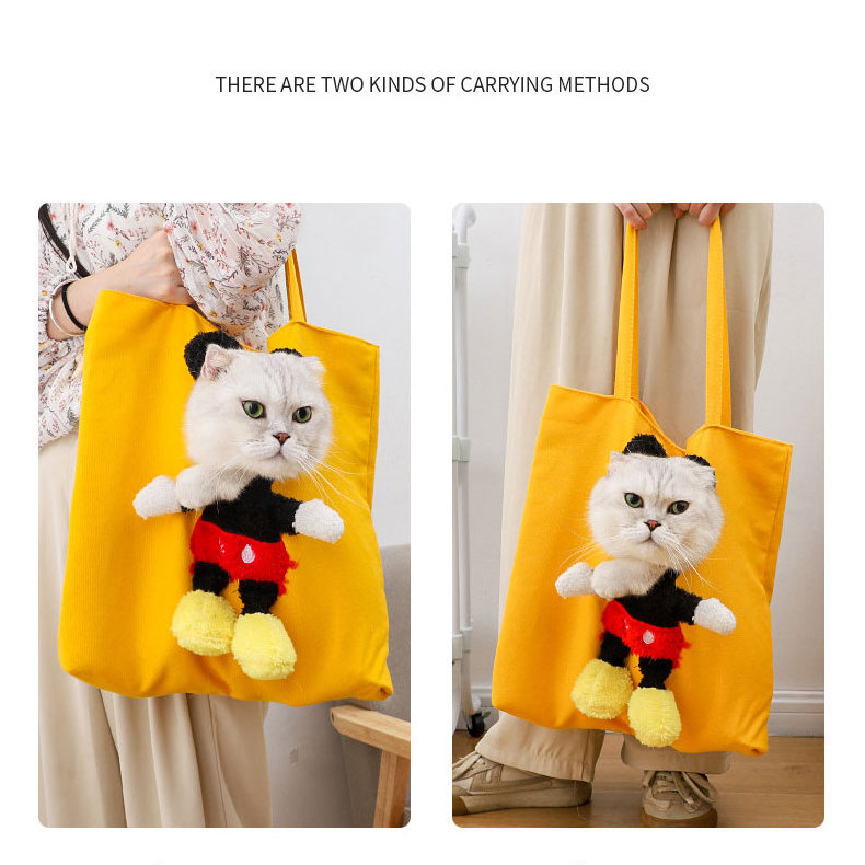 2022 New Cartoon Sling Shoulder Carrier Tote Pet Bags, Canvas Pet Carrier Bag For Small Cats Dogs Puppies