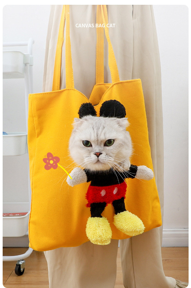 2022 New Cartoon Sling Shoulder Carrier Tote Pet Bags, Canvas Pet Carrier Bag For Small Cats Dogs Puppies