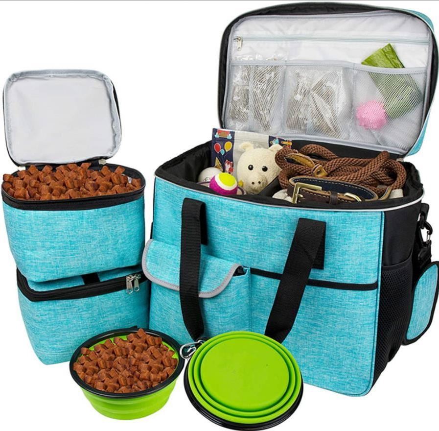 New Dog Travel Storage Bag Dog Travel Kit Supplies Pet Weekend Outdoors Organizer Tote Bag In Stock