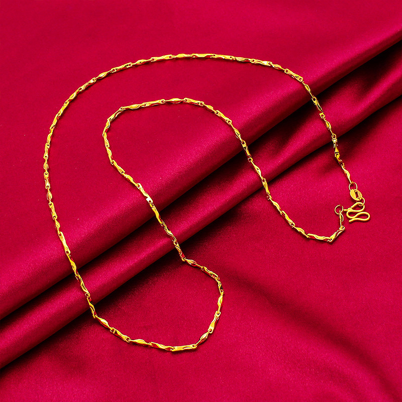 1girls accessories fashion jewelry necklaces delicate copper gold Vietnam Placer Gold Classic ingot link brass chain for jewelry