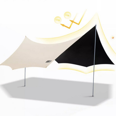 Large Outdoor Canopy Camping Picnic Fishing Sunshade Rainproof Tent for Travel Rectangular Canopy Camping Tent Tarp with Poles