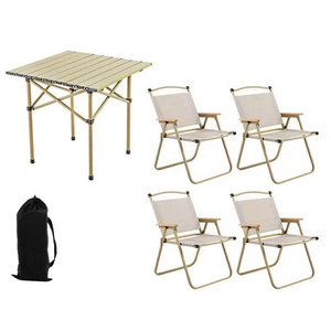 Folding Camping Table and Chair Set Portable Outdoor Camping Furniture Travel Outdoor Table and Chair Aluminum Alloy Modern TODO