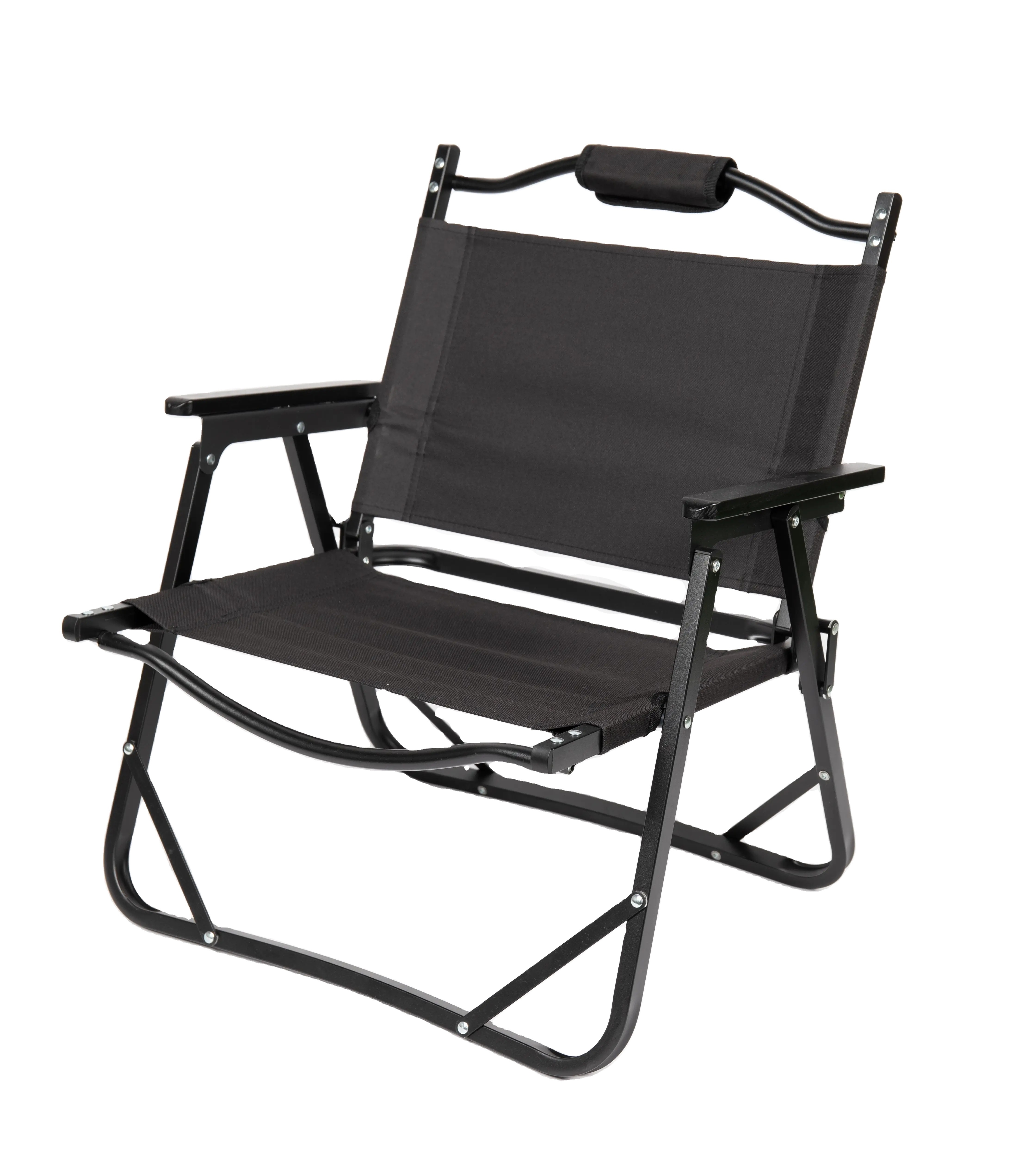 TODO 2023foldable camping chair heavy duty Foldable  Aluminum Black Portable Foldable Chair With Side Table And Cooler Bag