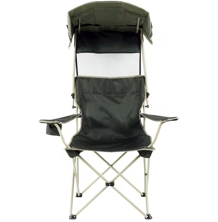 2024 Portable Camping Chair Beach Chair with Canopy Shade Folding Lightweight Portable Fishing Chairs with Cup Holder for Adults