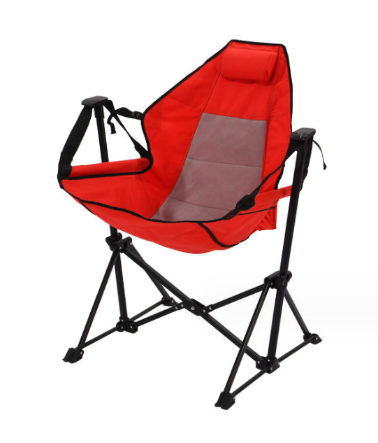 Portable Lightweight Outdoor Swing Stargaze Camping Rocking Chair Portable Folding Foldable Recliner Carry Bag Iron Metal Dining