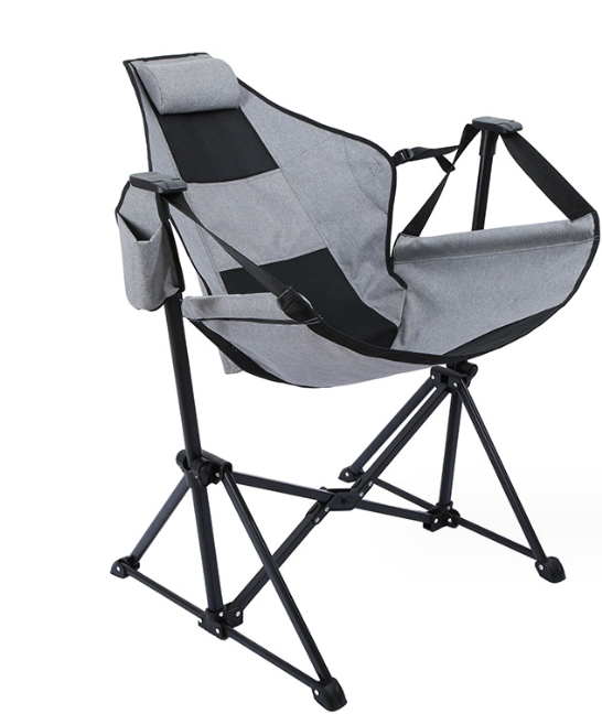 Portable Lightweight Outdoor Swing Stargaze Camping Rocking Chair Portable Folding Foldable Recliner Carry Bag Iron Metal Dining