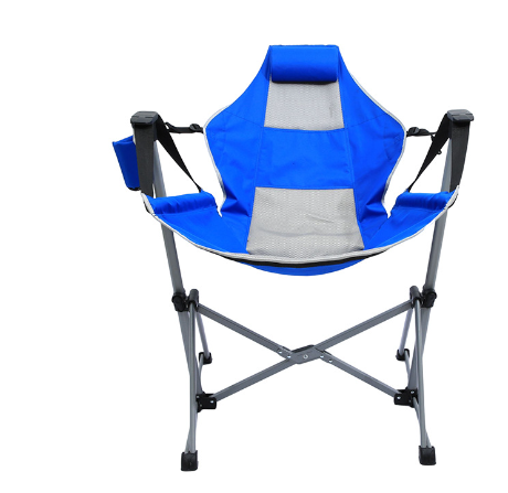 Portable Lightweight Outdoor Swing Stargaze Camping Rocking Chair Portable Folding Foldable Recliner Carry Bag Iron Metal Dining