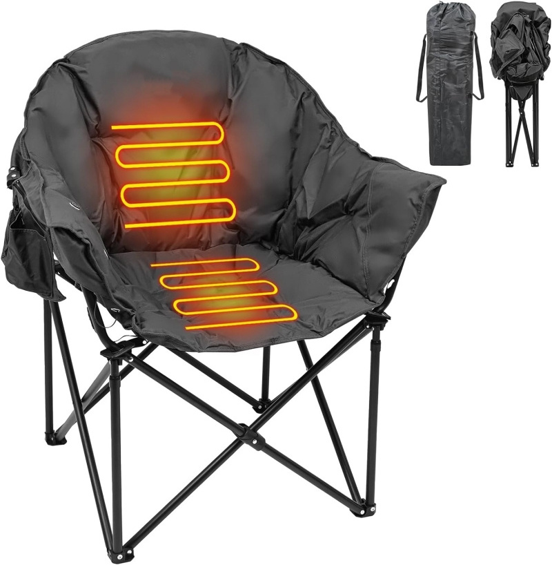 Portable Folding Heated Double Seat Outdoor Sport Accessories Camping Beach Fishing Chairs with Padded for Hiking wholesale