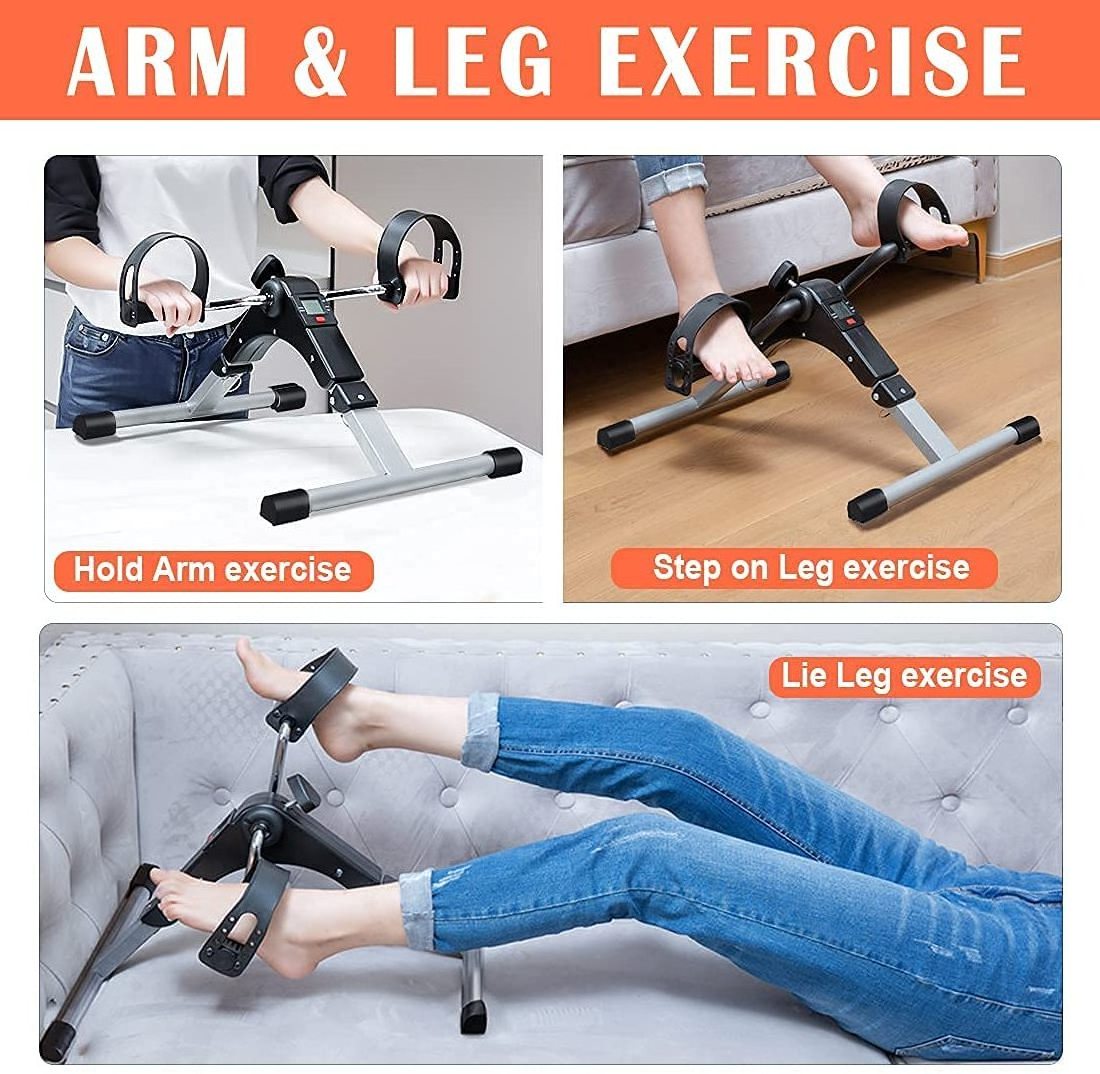 2024 hot arm and leg exercise Smart Home Gym Mini Crane Hand Foot Arm Leg Pedal Exerciser,Folding Bike for Elderly