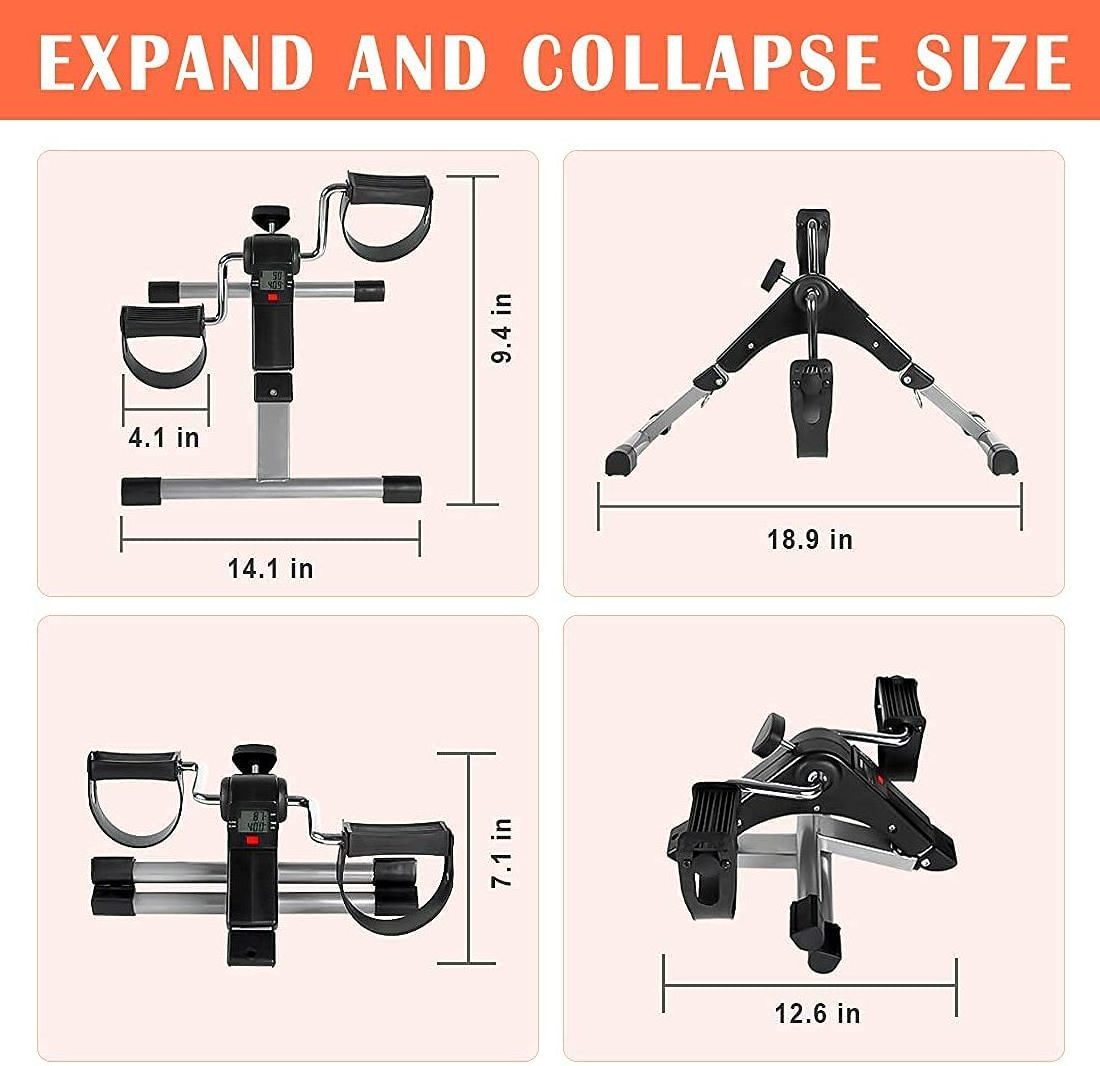 2024 hot arm and leg exercise Smart Home Gym Mini Crane Hand Foot Arm Leg Pedal Exerciser,Folding Bike for Elderly