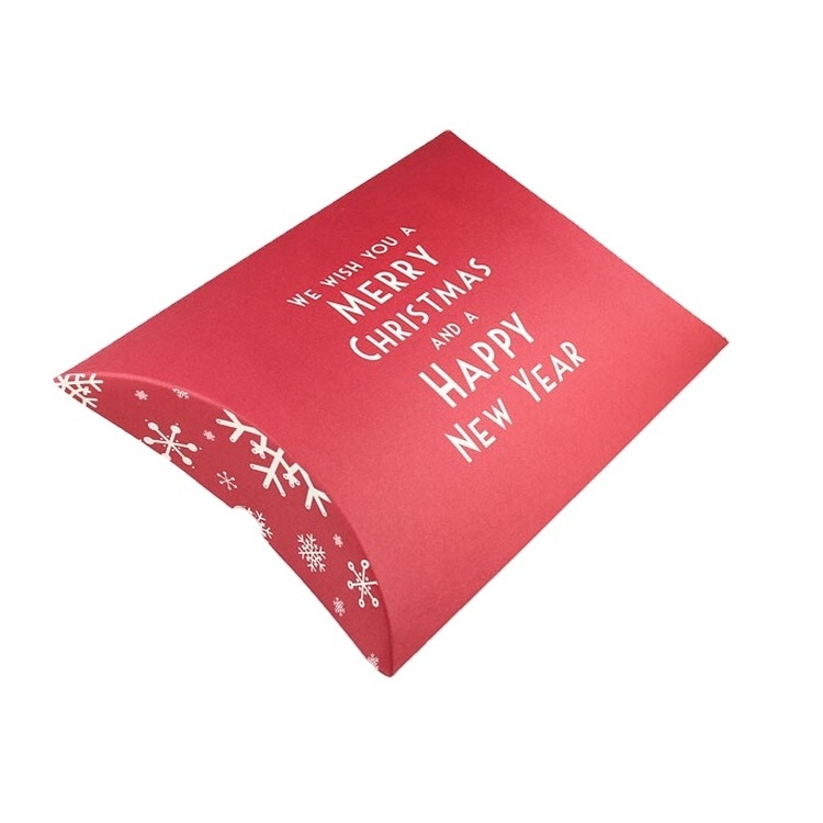 Small Custom Color Paper pillow shape box gift packaging for wedding Candy Snack Packing