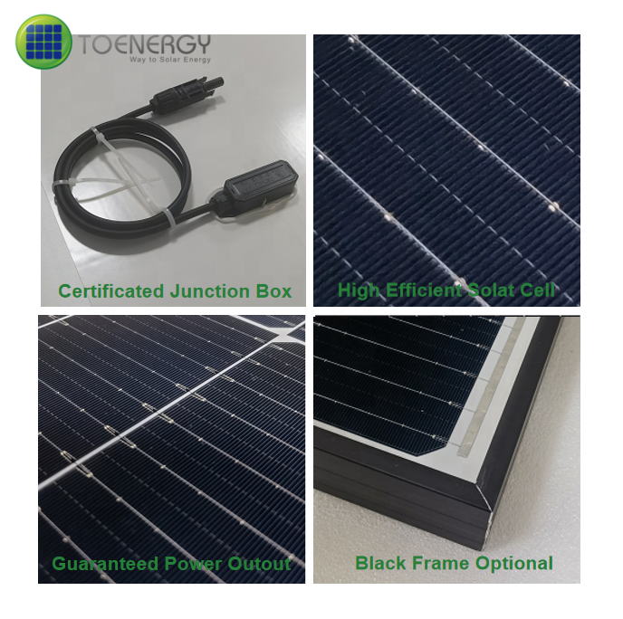 TOENERGY 200 210 220 230 240 250 Watt Off-grid Solar Panel with 166mm Monocrystalline Solar Cell for Off-grid System