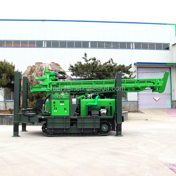 Chinese supplier 260m/280m/350m/450m Hydraulic crawler type borehole water well drilling machine rig mine drilling rig