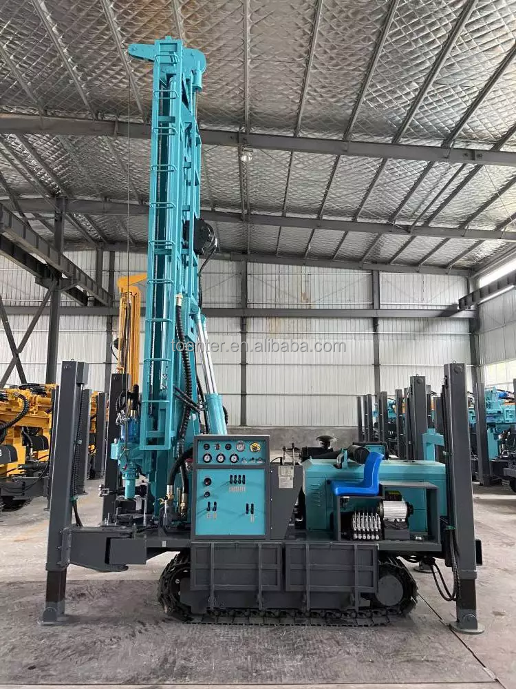 Chinese supplier 260m/280m/350m/450m Hydraulic crawler type borehole water well drilling machine rig mine drilling rig