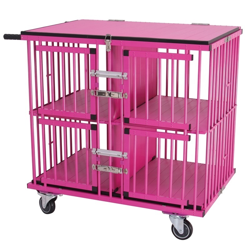 dog carrier High Quality Portable aluminum Outdoor Travel Cat Pet dog carrier Approved Crate Cage foldable factory  dog carrier