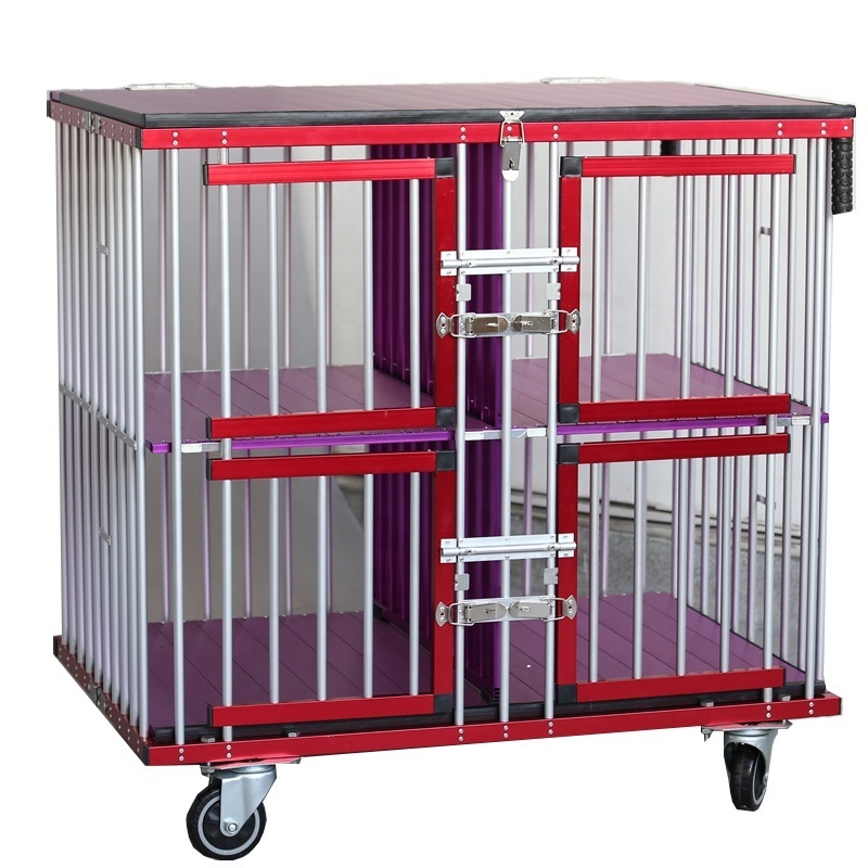 Pet crate  show outdoor salon aluminium pet crate Four Wheels Easy to Install Multi size options factory dog pet crate OEM