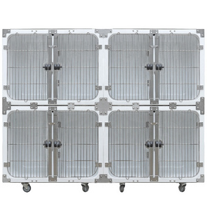 Pet Crate cage modular design middle divisible cage Mobile on wheels Fiberglass cat dog pet Crate kennle