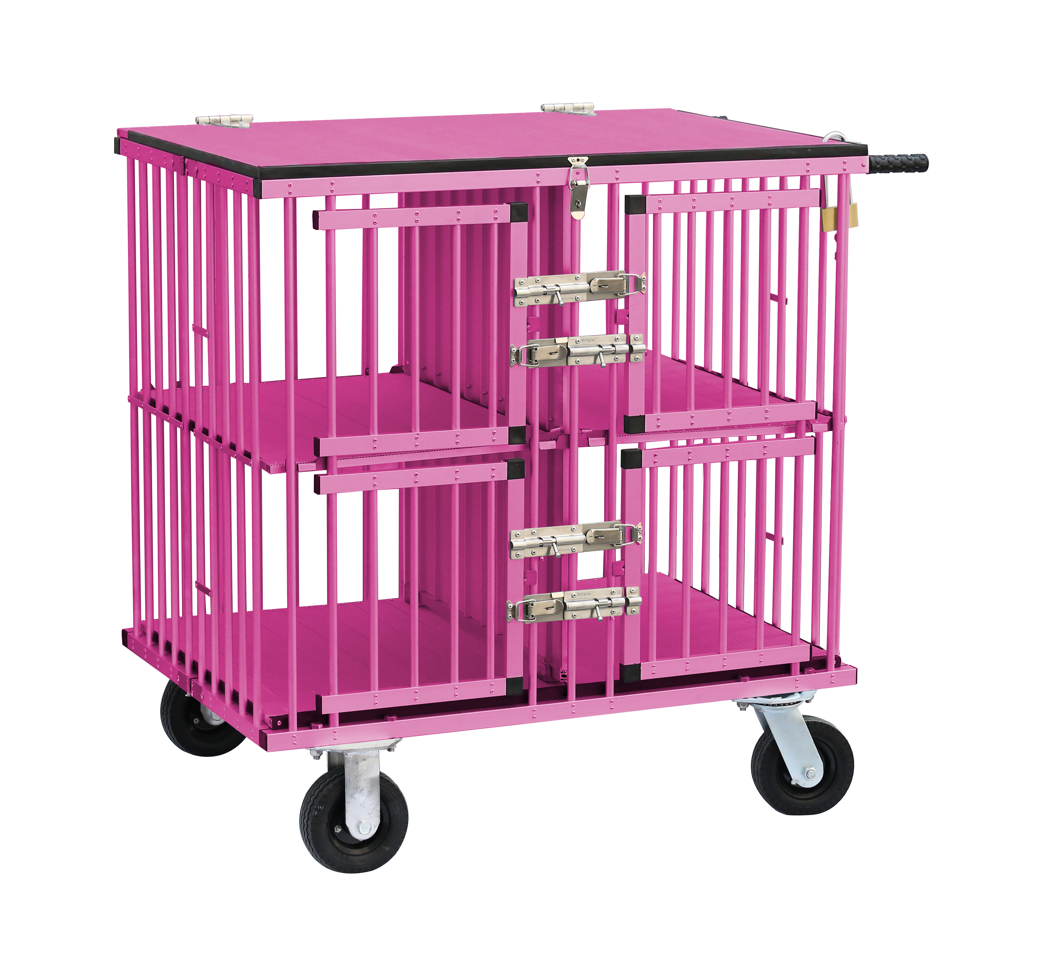 KB-511Wholesale durable locks aluminum pet cage travel carrier pet grooming cart