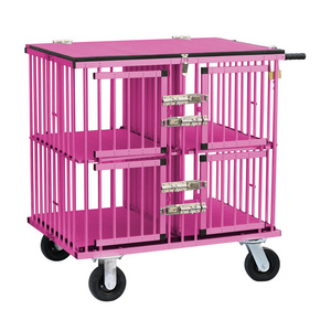 KB-511Wholesale durable locks aluminum pet cage travel carrier pet grooming cart