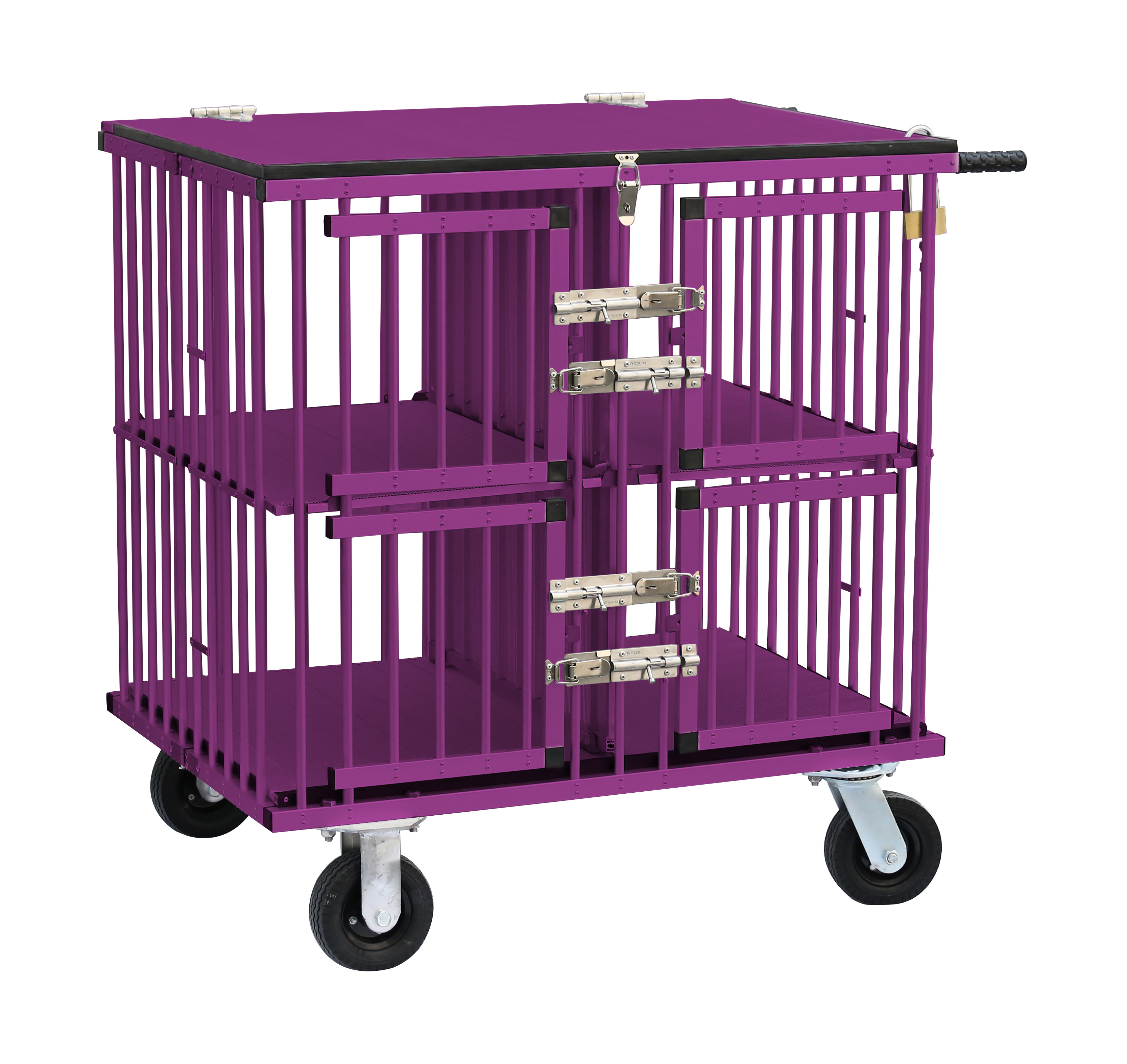 KB-511Wholesale durable locks aluminum pet cage travel carrier pet grooming cart