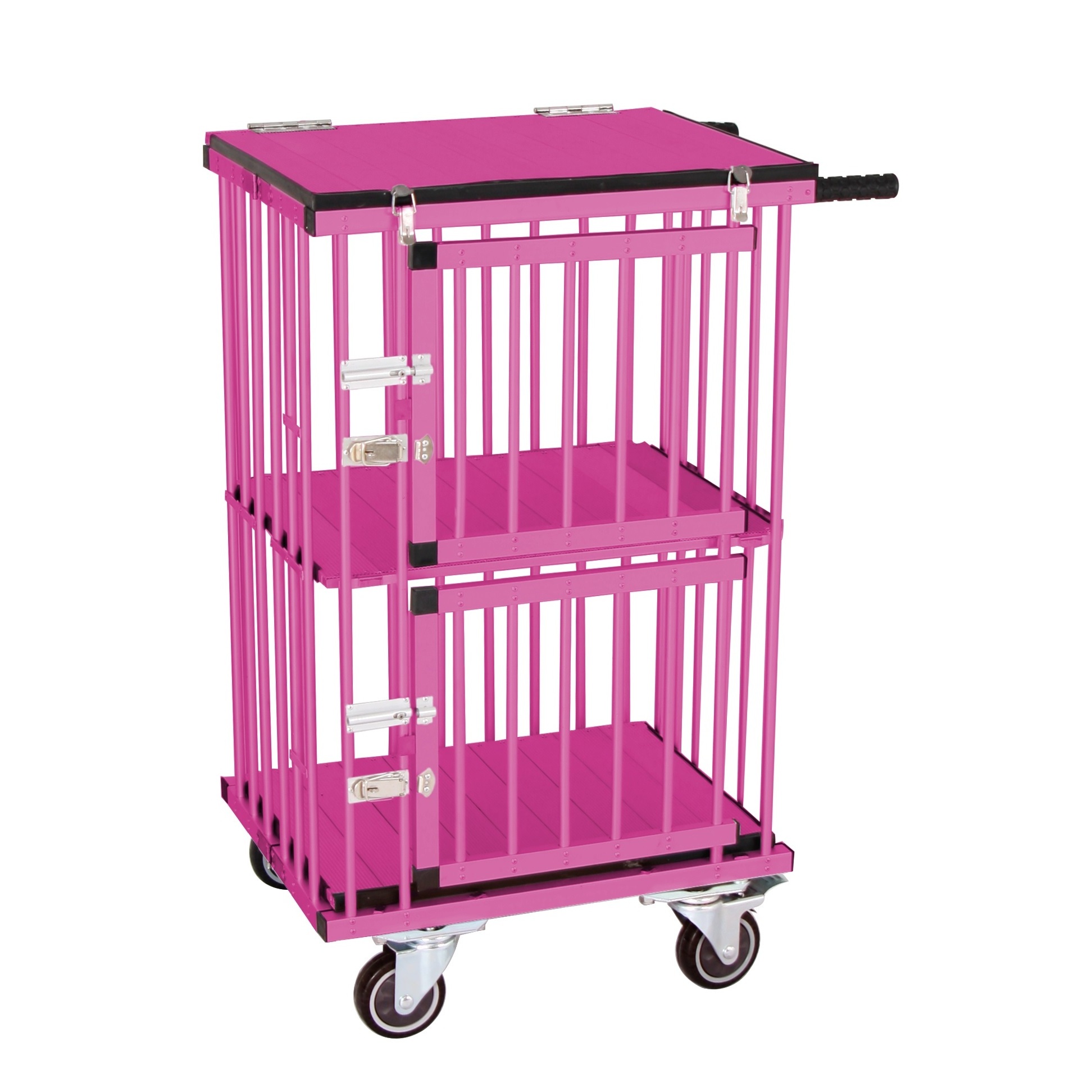 KB-514NAT AEOLUS Foldable Aluminum Dog Trolley Handled Pet Cage Small Size Pet Carrier Pet Supplies