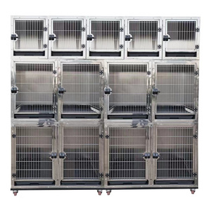 KA-505-201 Heavy Duty Dog Kennel Stainless Steel Pet Modular Cages Crates for Large Dogs