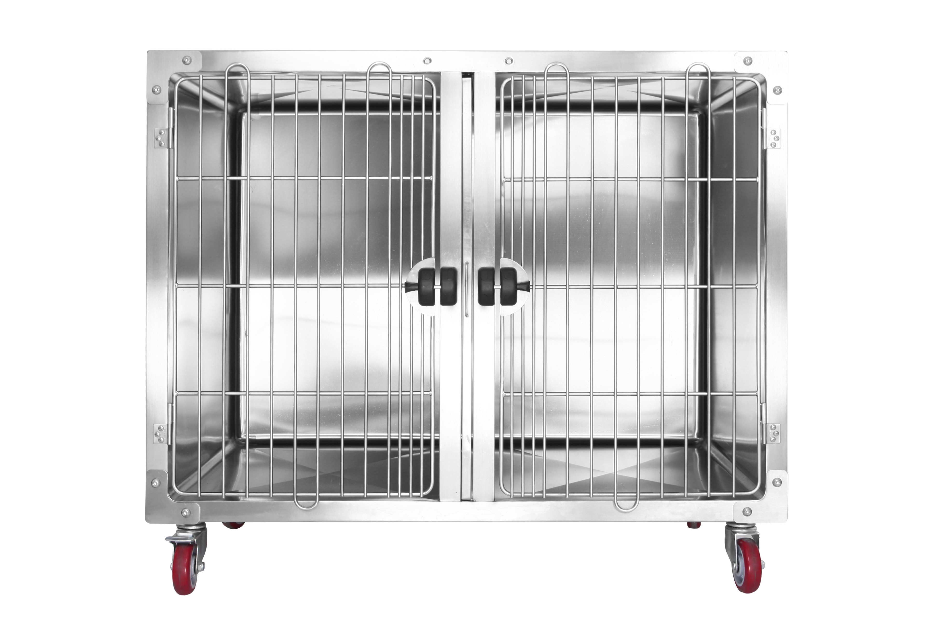 KA-509 Wholesale Durable Pet Cages Rounded Corner Hospital Stainless Steel Dog Cages With Separator