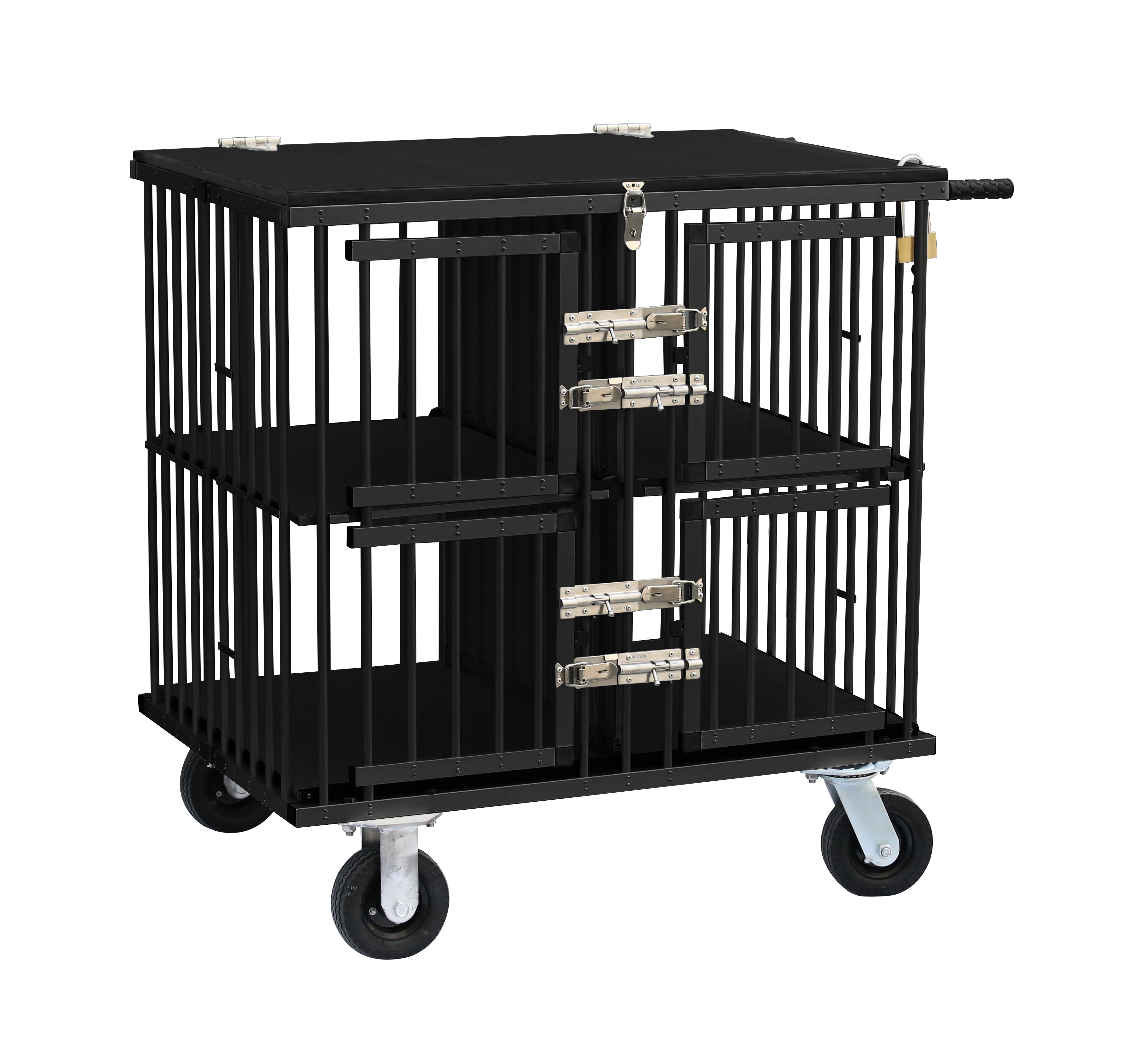 KB-511Wholesale durable locks aluminum pet cage travel carrier pet grooming cart