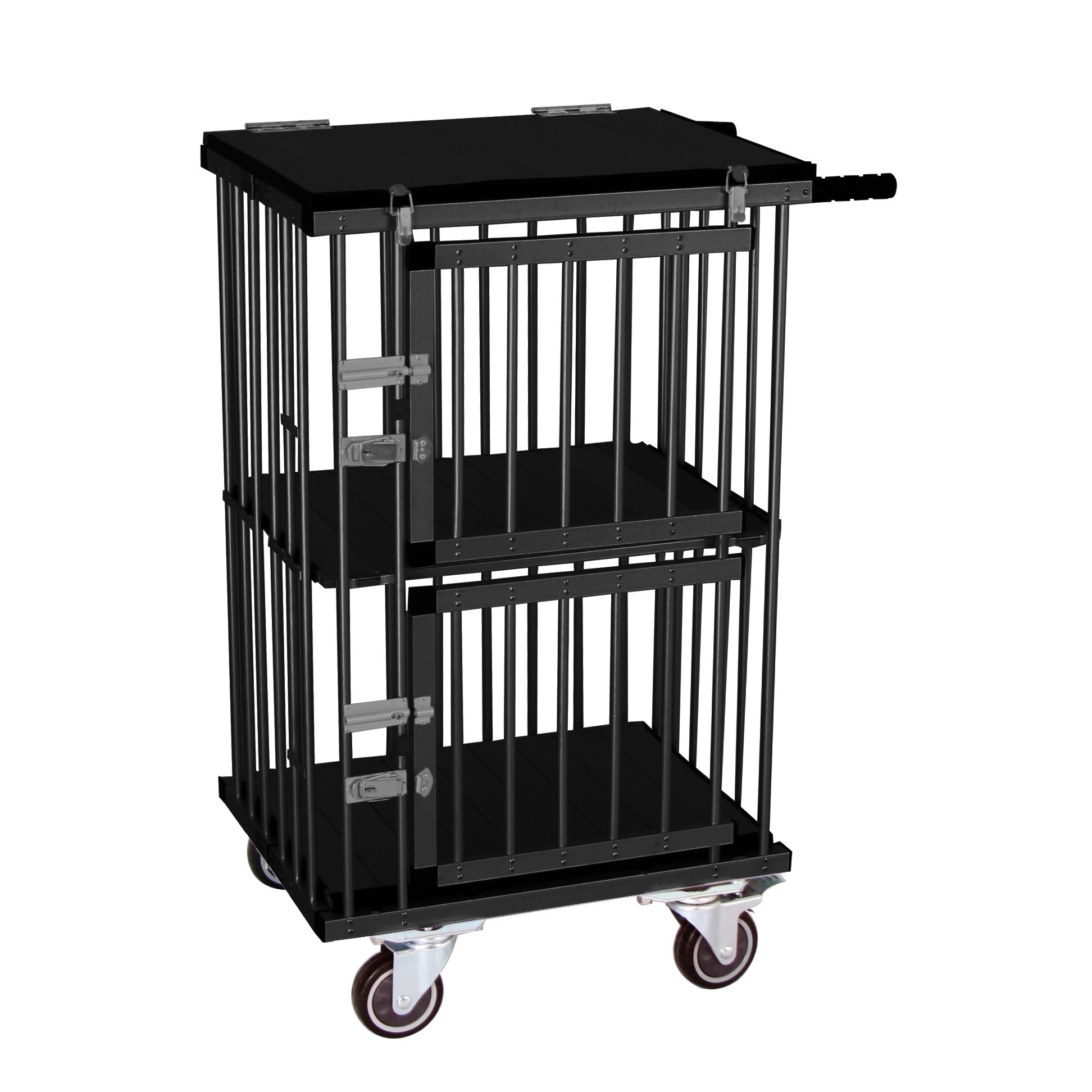 KB-514NAT AEOLUS Foldable Aluminum Dog Trolley Handled Pet Cage Small Size Pet Carrier Pet Supplies