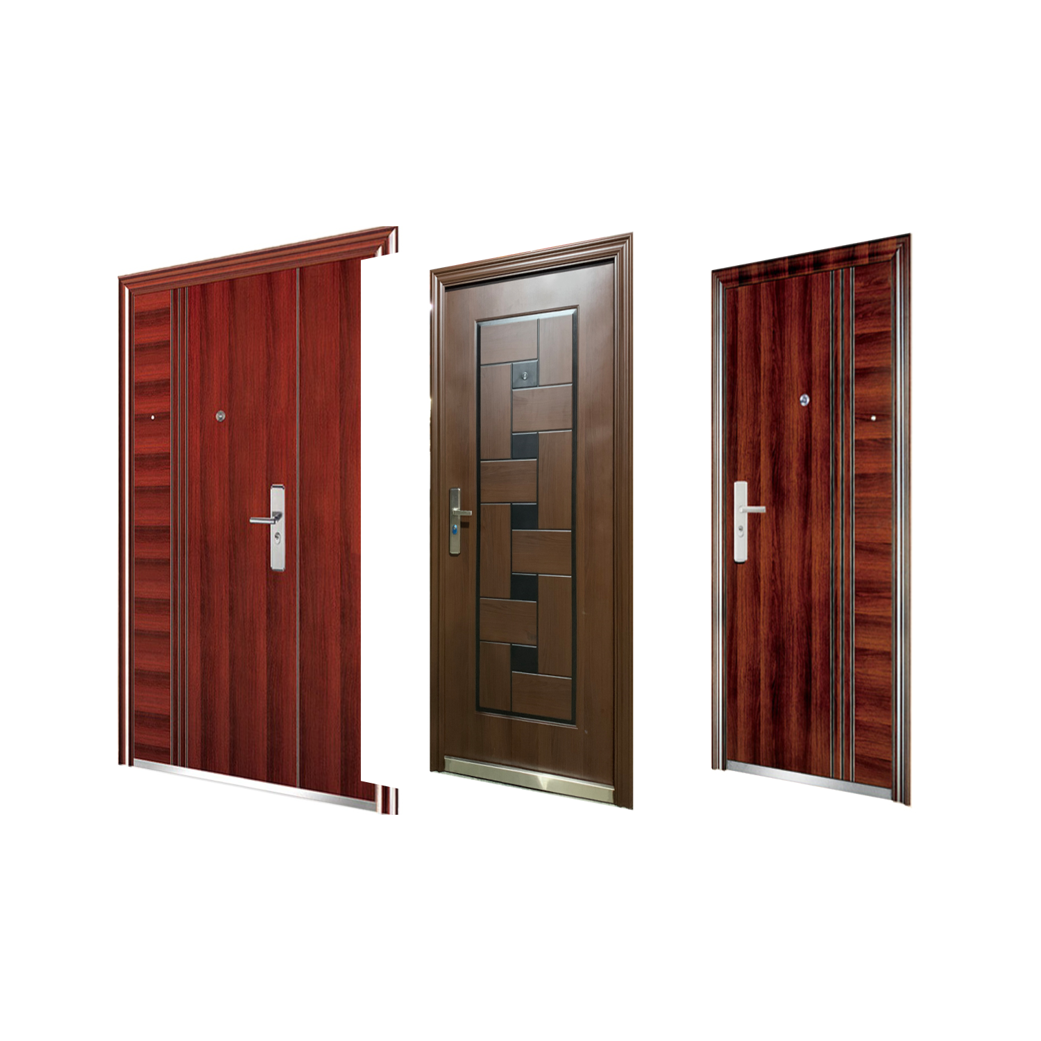 Modern Stainless Reinforced Exterior Steel Metal Door Others Fancy Safety Security Doors Cheap Price