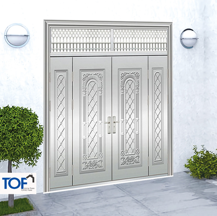 Sectional Residential Garage Doors Model High Quality Stainless Steel New Security Doors Swing Graphic Design Exterior Finished