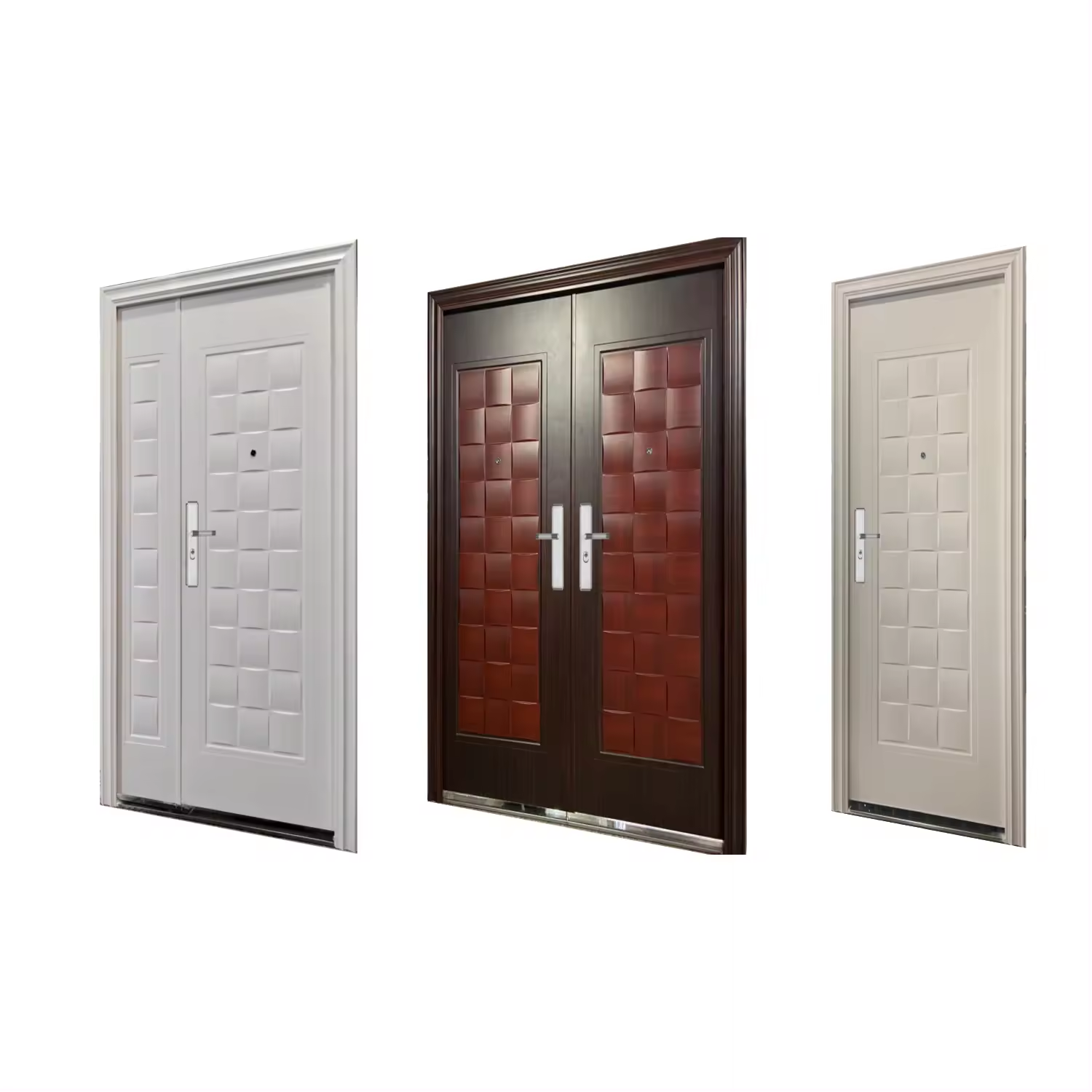 Security Frame Front Entry Doors Commercial Steel Modern Anti-theft Exterior Door For Houses