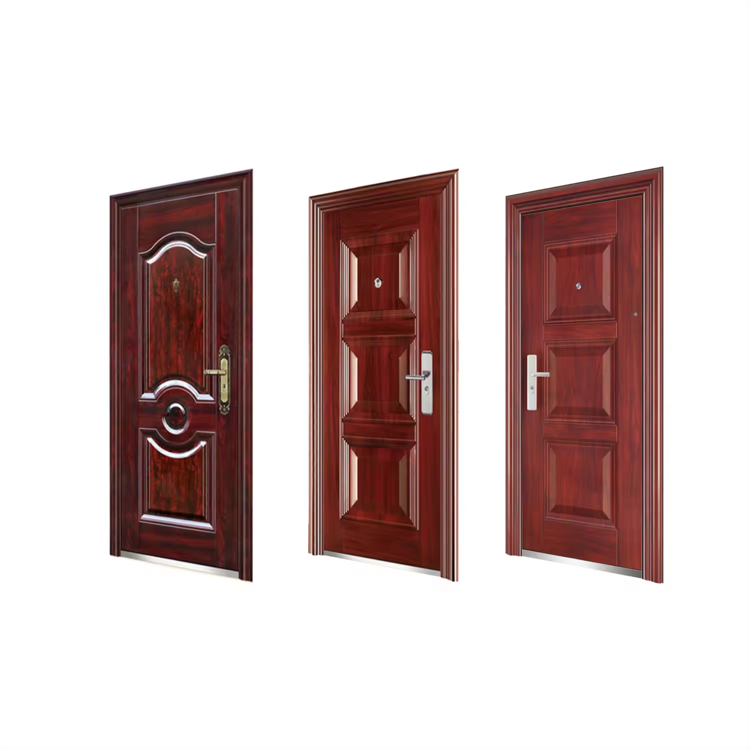 Security Frame Front Entry Doors Commercial Steel Modern Anti-theft Exterior Door For Houses