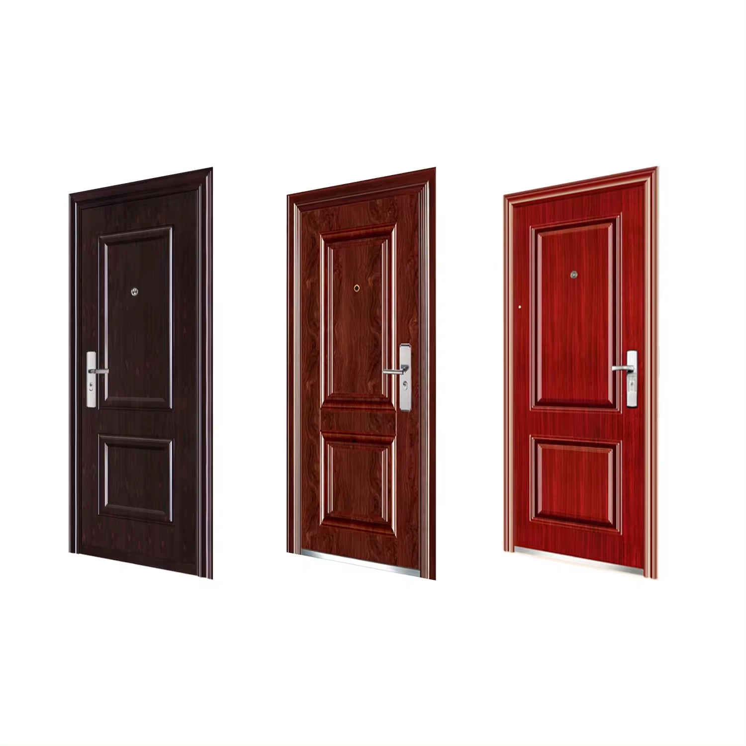 Security Frame Front Entry Doors Commercial Steel Modern Anti-theft Exterior Door For Houses